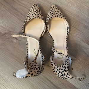 Leopard Kitten Heels Closed Toe
